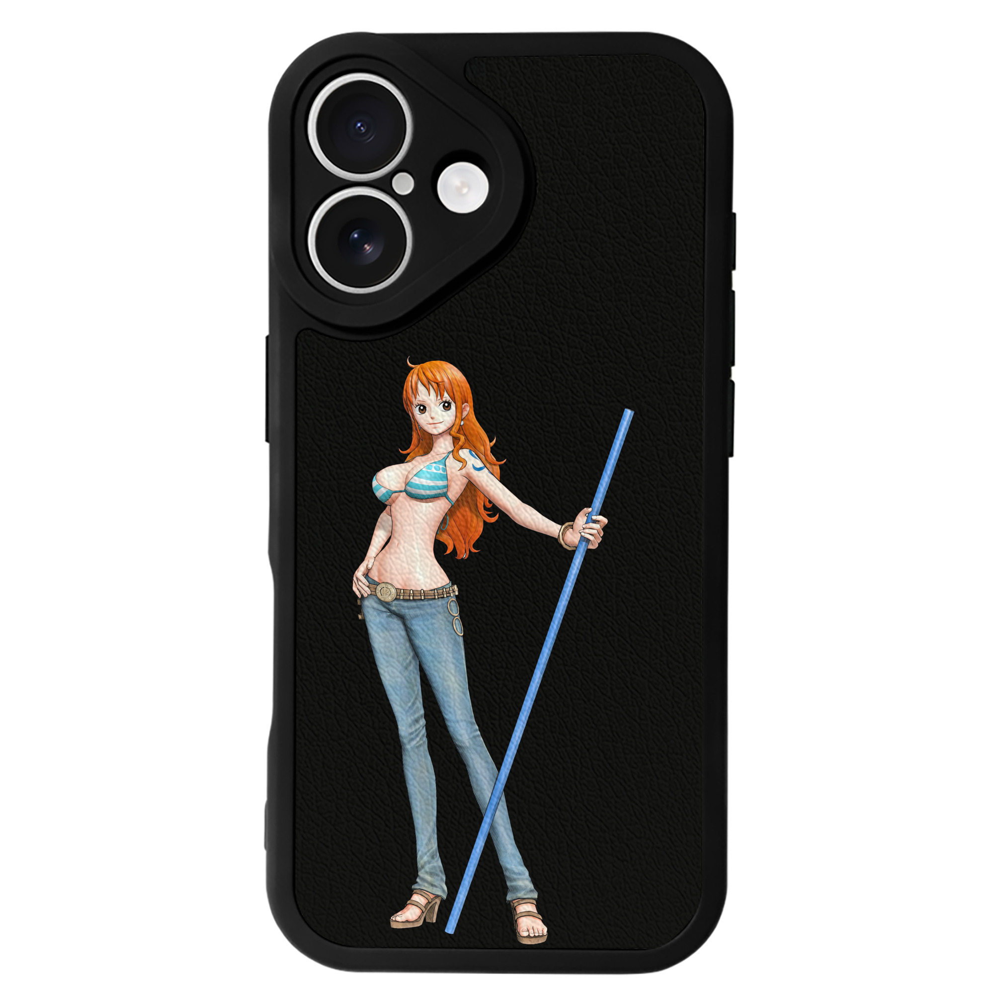 （画像用） ワンピース ナミ ONE PIECE Nami 【iPhone 16シリーズ対応】シリコンスマホケース（レザー調） 材質：シリコン